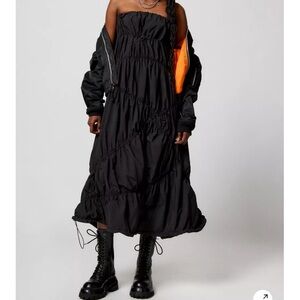 NEW URBAN OUTFITTERS PERSEPHONE BALLOON PARACHUTE MIDI DRESS SMALL